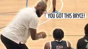 LeBron Coaches Bryce James Wild Dunks & Drama at Peach Jam!
