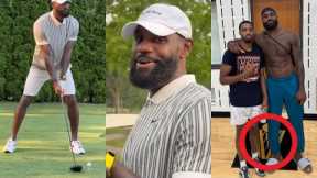 LeBron James having fun playing golf and talking trash 😂