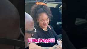 Pregnant Rihanna Signs Autographs For Fans That Chased Her Down On A Scooter In Los Angeles, CA