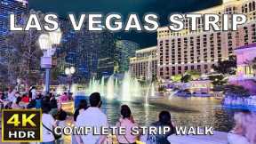 [4K HDR] Las Vegas Strip Night Walking Tour | Complete Strip Walk | August 2025 | Las Vegas, Nevada