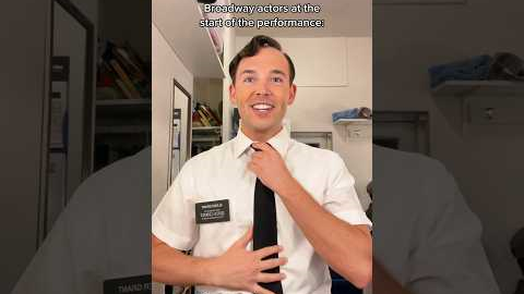 Broadway actors at start of show vs. intermission 😅 #actor #backstage #broadway #theatre