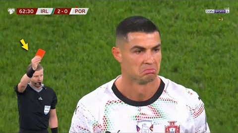 Cristiano Ronaldo vs Ireland | Shocking Red Card at 61’