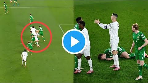 Cristiano Ronaldo red card vs Ireland vs Portugal after Elbow on O'Shea, Cristiano Ronaldo sent off