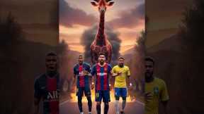 Ronaldo Mocked by Messi, Neymar & Mbappé for Having NO Giraffe! 🦒🤣 | AI Football Meme