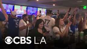 Fans react to the Dodgers winning the World Series in Game 7