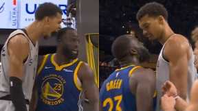 Victor Wembanyama dunks on Draymond then yells in his face and they have words 😳
