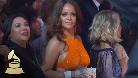 Rihanna Dances During Tribe Called Quest Performance | Audience Cam | 59th GRAMMYs