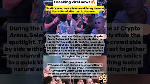 Justin Bieber’s reaction as Selena Gomez and Benny take the spotlight #justinbieber #selenagomez