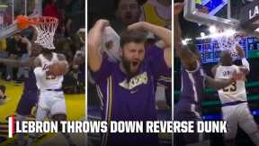 LEBRON JAMES THROWS DOWN REVERSE SLAM OFF THE LUKA DIME 😱 | NBA on ESPN