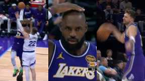 LeBron huge dunk over Filipowski then Luka Doncic gets tech for bouncing the ball
