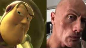 Buzz Lightyear does The Rock eyebrow raise