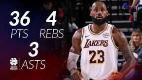 LeBron James 36 pt 4 rebs 3 asts vs Clippers 25/26 season