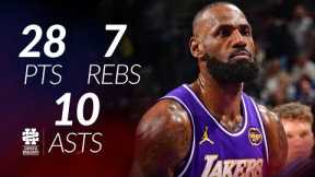 LeBron James 28 pts 7 rebs 10 asts vs Jazz 25/26 season