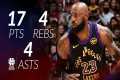LeBron James 17 pts 4 rebs 4 asts vs