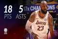 LeBron James 18 pts 5 asts vs Rockets 