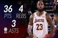 LeBron James 36 pt 4 rebs 3 asts vs