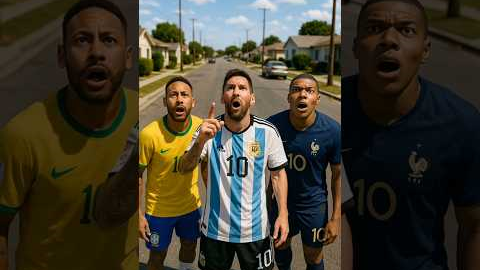 Messi Calls Ronaldo to Save the World #football #ronaldo #cr7 #messi #neymar #mbappe #shorts