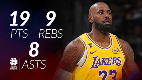 LeBron James 19 pts 9 rebs 8 asts vs Nuggets 25/26 season