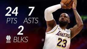 LeBron James 24 pts 7 asts 2 blks vs Raptors 25/26 season