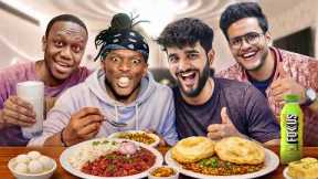 We Made KSI and DEJI eat INDIAN FOOD || Chole bhature 😍