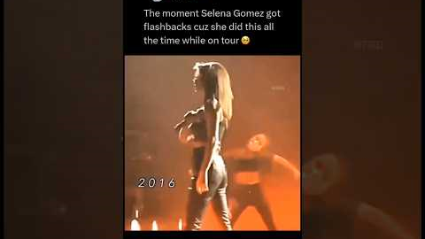 The moment Selena Gomez got flashbacks cuz she did this all the time while on tour 🥹