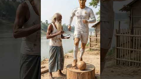 Old Craftsman Craves Football Legend Cristiano Ronaldo out of tree wood #shorts