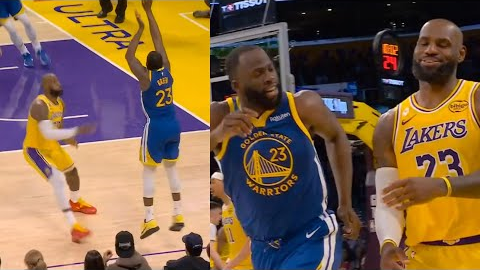Draymond tells LeBron James to close out to him like he's Steph Curry after hitting 3 😂