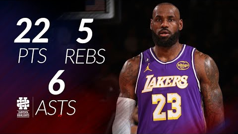 LeBron James 22 pts 5 rebs 6 asts vs Knicks 25/26 season