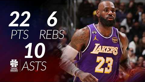 LeBron James 22 pts 6 rebs 10 asts vs Thunder 25/26 season
