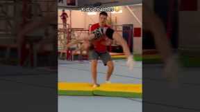 To be fair it is a lot harder to catch an adult😅 #gymnastics #sports #coach #save #spotter #fall