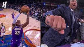 LeBron James Has Reggie Miller JUMPING Out of His Seat After This Alley-Oop 🔥