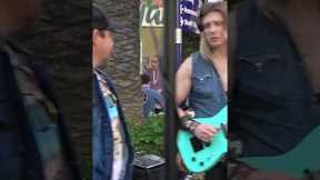 He asks is he can sing Journey Don't Stop Believing