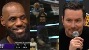 LeBron reacts to JJ Redick saying he'll be in dunk contest after dunks vs Wizards 😂
