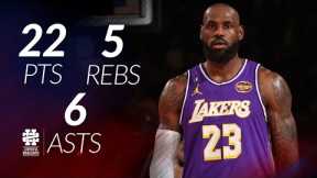 LeBron James 22 pts 5 rebs 6 asts vs Knicks 25/26 season