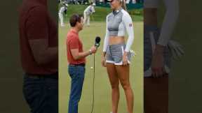 Unexpected gesture leaves the hosts speechless! 😶#golf #short #tallwomen #sports