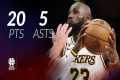 LeBron James 20 pts 5 asts vs Celtics 