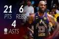 LeBron James 21 pts 6 rebs 4 asts vs