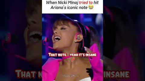 When Nicki Minaj tried to hit Ariana’s iconic note #arianagrande #nickiminaj #shorts