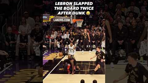 LeBron slips and gets an And-1 on this dunk attempt 😤😤😤#lebronjames #lakers #nba