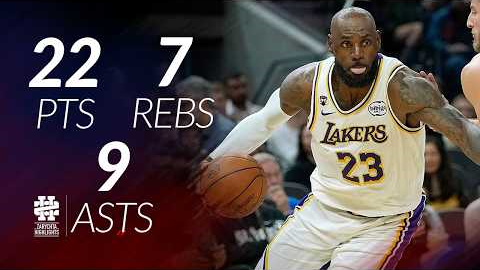 LeBron James 22 pts 7 rebs 9 asts vs Warriors 25/26 season