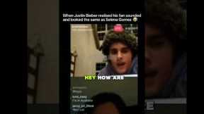 Justin met an online fan who looked like Selena 😳#reactionvideo #selenagomez #justinbieber