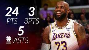 LeBron James 24 pts 3 threes 5 asts vs Kings 25/26 season