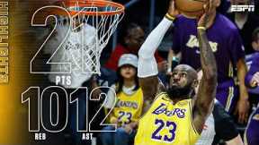 LeBron James TRIPLE-DOUBLE 🔥 Ties Kareem for most career wins | NBA on ESPN