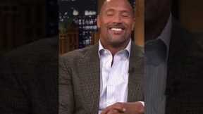 The Rock Playing with a gummy worm on the @tongithshowwithjimmfallon