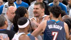 Nikola Jokic SO HEATED with OKC after Lu Dort cheap shot and Dort gets ejected