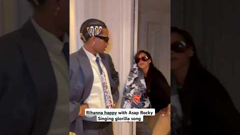 Rihanna happy with Asap Rocky Singing glorilla song  #rihanna Rihanna #asaprocky  #glorilla #shorts
