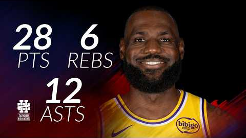 LeBron James 28 pts 6 rebs 12 asts vs Suns 25/26 season