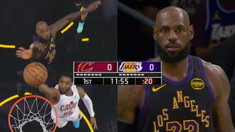 LeBron James fastest chase down block ever on Donovan Mitchell 5 secs into game 😂