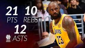 LeBron James 21 pts 10 rebs 12 asts vs Wizards 25/26 season