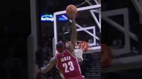 LeBron James Monstrous Dunk Over Tim Duncan | #NBADunkWeek
